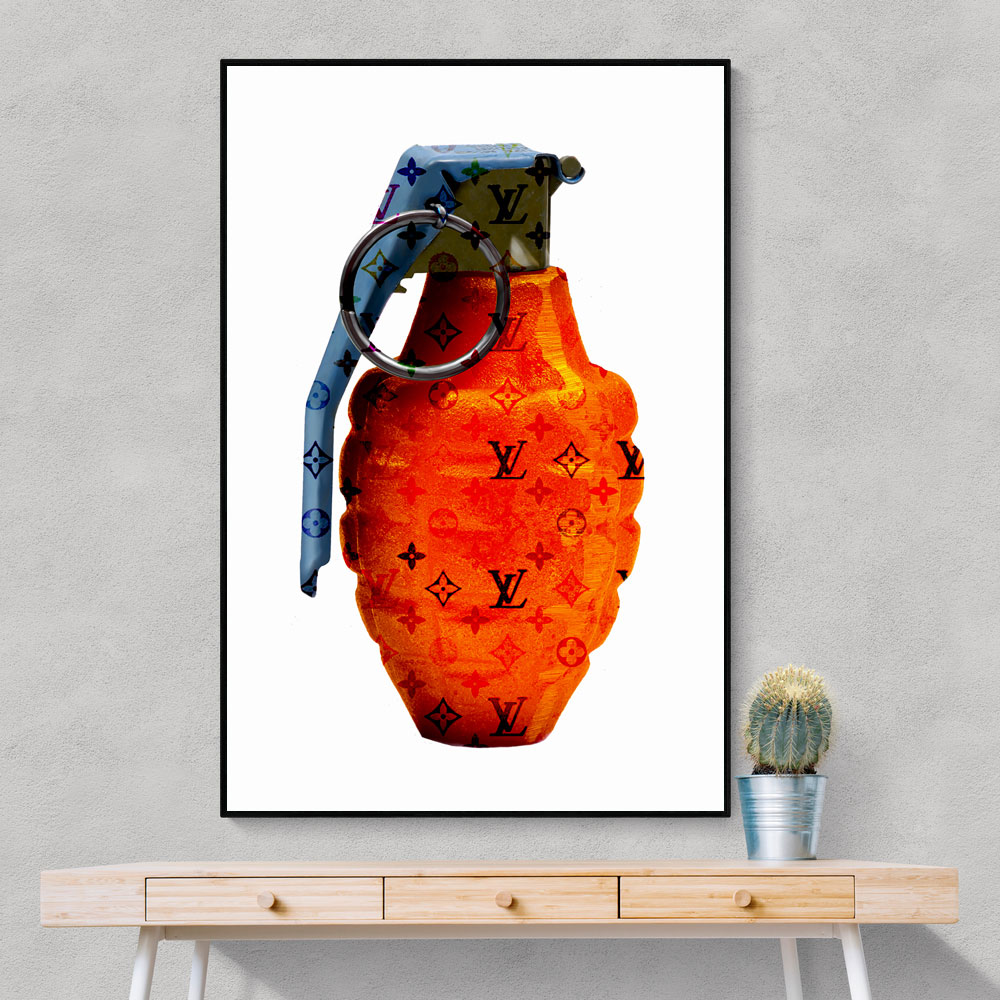 LV Orange Grenade Wall Art